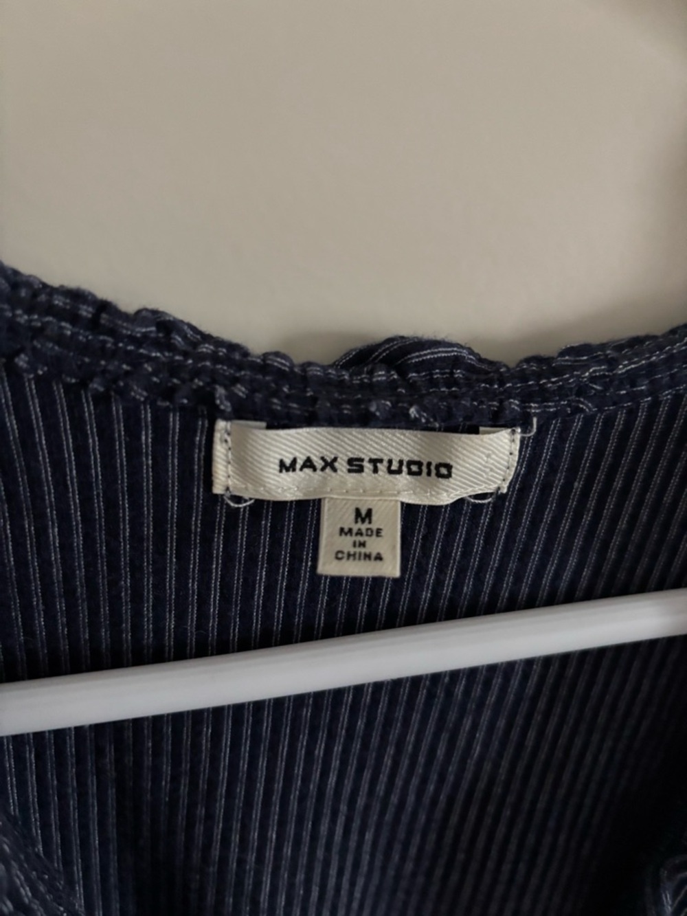 Max Studio Navy Blue Sleeveless Smocked Tiered Mini Dress - Picture 3 of 5
